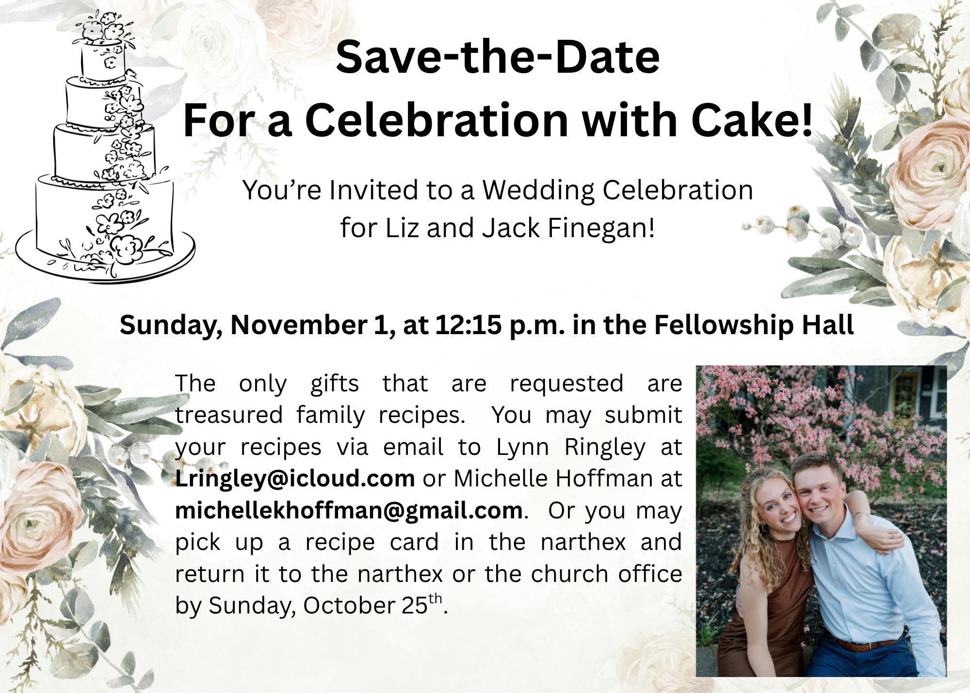 Wedding Celebration for Pastor Liz and Jack Finegan